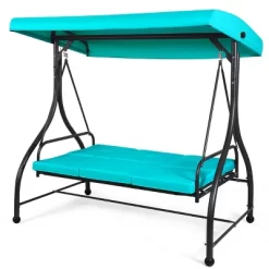 Tangkula 3 Person Porch Swing Hammock Bench Chair Outdoor With Canopy Turquoise/Beige/ Black/Brown/Wine Red 17 Tangkula 3 Person Porch Swing Hammock Bench Chair Outdoor With Canopy Turquoise/Beige/ Black/Brown/Wine Red -Tangkula GUEST 0b75557f 2ed0 4219 808f ea04325ed9ac