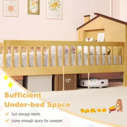 Tangkula Twin Size Kids Bed Solid Wood Platform Bed W/ Under-bed Storage & Storage Cube -Tangkula GUEST 0c54d247 d4c2 4c7d a7f0 5924b2a3a144