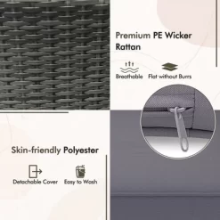 Tangkula 3-Piece Patio Furniture Set PE Wicker Conversation Bistro Set W/ A Tempered Glass Table -Tangkula GUEST 0c8c351a d899 49d0 a759 0bce84eab017