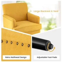 Tangkula Set Of 2 Modern Accent Chair Upholstered Sofa Chair W/ Rubber Wood Legs Yellow 17 Tangkula Set Of 2 Modern Accent Chair Upholstered Sofa Chair W/ Rubber Wood Legs Yellow -Tangkula GUEST 0d001da3 7e9d 43a7 82e1 6d3e2916838f