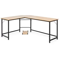 Tangkula L-shaped Computer Desk Corner Office Laptop Game Table Black/Natural 12 Tangkula L-shaped Computer Desk Corner Office Laptop Game Table Black/Natural -Tangkula GUEST 0d9268be 2981 4278 9472 a1ec29b2fbe7