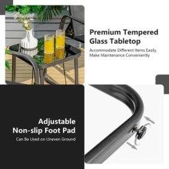 Tangkula 3PCS Patio Adjustable Back Stackable Chairs Side Table Set Bistro Set Classic Furniture Chair Set For Garden Black/Brown/Grey 16 Tangkula 3PCS Patio Adjustable Back Stackable Chairs Side Table Set Bistro Set Classic Furniture Chair Set For Garden Black/Brown/Grey -Tangkula GUEST 0daa3d4e ecb8 4abb adc5 b4714cdb04ed