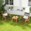 Tangkula 3 PCS Solid Acacia Wood Patio Set All-Weather Rope Woven Chair Garden Poolside -Tangkula GUEST 0de9b076 8ac3 413f 9b18 e98f78850f24