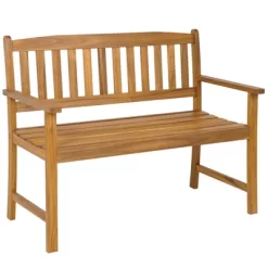 Tangkula 2-Person Outdoor Bench Patio Wooden Bench With Ergonomic Backrest & Armrests All-weather Acacia Wood Frame 43"x 22" 21 Tangkula 2-Person Outdoor Bench Patio Wooden Bench With Ergonomic Backrest & Armrests All-weather Acacia Wood Frame 43"x 22" -Tangkula GUEST 0dedd8b6 632b 4dd7 9961 ff7c136b00b5