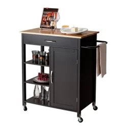 Tangkula Mobile Kitchen Island Cart Serving Utility Trolley Drawer Shelf Towel Rack -Tangkula GUEST 0e9bef81 45eb 4c03 a40a dadc02a516a6