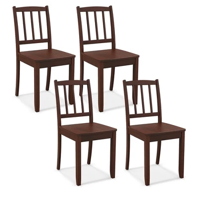 Tangkula Wood Dining Chair Set Of 4 W/ Rubber Wood Legs Curved Backrest For Kitchen 13 Tangkula Wood Dining Chair Set Of 4 W/ Rubber Wood Legs Curved Backrest For Kitchen - Image 11