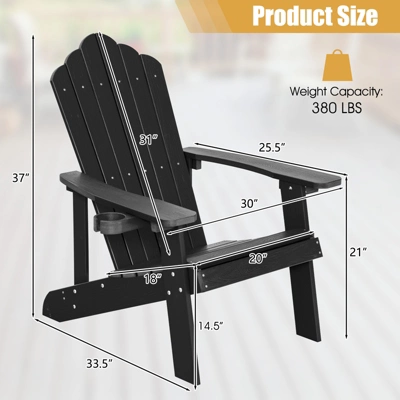Tangkula 2PCS Adirondack Chair HIPS Adirondack Chair W/Cup Holder Realistic Wood Grain Weather Resistant Outdoor Chair For 380 LBS Weight Capacity Black/Navy/White/Teak/Dark Green/Red/Light Grey/Yellow 10 Tangkula 2PCS Adirondack Chair HIPS Adirondack Chair W/Cup Holder Realistic Wood Grain Weather Resistant Outdoor Chair For 380 LBS Weight Capacity Black/Navy/White/Teak/Dark Green/Red/Light Grey/Yellow - Image 8