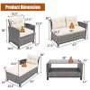 Tangkula 4PCS Rattan Patio Conversation Furniture Set Outdoor Sectional Sofa Set White -Tangkula GUEST 0f28a1dc 46f1 4c01 a532 dbf741655f19