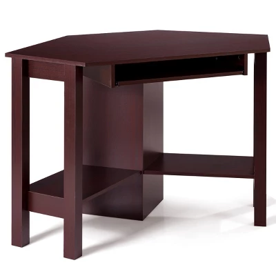 Tangkula Wooden Corner Computer Desk With Drawer Office Study Table Black/Walnut/White 11 Tangkula Wooden Corner Computer Desk With Drawer Office Study Table Black/Walnut/White - Image 9