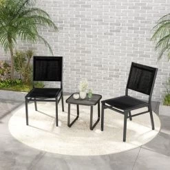 Tangkula 2PCS Outdoor Dining Chairs W/ Breathable Seat Backrest Heavy-Duty Aluminum Frame -Tangkula GUEST 0fc33cf5 9864 464f 8d13 f0b4be9cdcba
