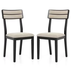 Tangkula Modern Dining Chairs Set Of 4 W/Tilt Backrest Rubber Wood Legs Soft Padded Seat -Tangkula GUEST 0fc4a956 ced4 4ad0 99ee a29980c1571e