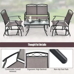 Tangkula 4PCS Outdoor Glider Chair & Table Set Patio Conversation Furniture Set -Tangkula GUEST 104a0c49 53e9 47f1 ab6b 5a0ab1c2aa9f