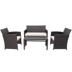 Tangkula 8PCS Outdoor Patio Furniture Sets Weather-Resistant Rattan Sofas W/ Soft Cushion White -Tangkula GUEST 10671fb3 0d75 42a5 9cb0 497b193703e1