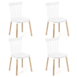Tangkula Set Of 4 Windsor Dining Chairs Dining Chairs W/ Spindle Backs & Curved Seats -Tangkula GUEST 108ac977 82d2 4beb a2ff c5ca05b376f7