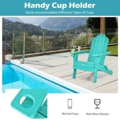 Tangkula 2PCS Folding Adirondack Chair Outdoor Adirondack Chair Weather Resistant Lounger For Backyard Porch Poolside Turquoise/Grey/White/Black -Tangkula GUEST 12095ead 1110 4d82 babd 573f88e495cb