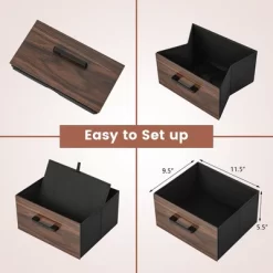 Tangkula Nightstand Bedside End Table With 2 Fabric Drawers Storage Shelf For Living Room -Tangkula GUEST 12d22a1f 3653 4396 9da6 ebf8d7e5759a