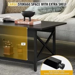 Tangkula Coffee Table Industrial 2-Tier W/ Storage Shelf &Storage Shelf For Living Room -Tangkula GUEST 137e74f0 0dc4 4e3b 984a 0e87668ff1eb