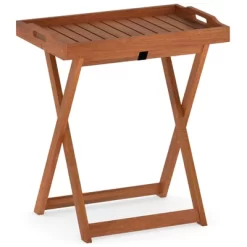 Tangkula Patio Solid Wood Tray Table W/ Removable Top Rectangular TV Tray Bistro Table -Tangkula GUEST 13904df3 54f9 48f8 85af ea749f3d502e