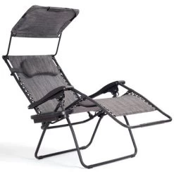 Tangkula Recling Zero Gravity Chair With Drink Tray & Sunshade, Gray -Tangkula GUEST 14743e7d a252 40ca 8958 9c166c2560c3