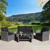 Tangkula 4PCS Patio Rattan Conversation Set Outdoor Furniture Set W/ Black Cushions 2 Tangkula 4PCS Patio Rattan Conversation Set Outdoor Furniture Set W/ Black Cushions -Tangkula GUEST 14b270bd 2fc7 4c12 a0d0 997cbc4f020e