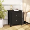 Tangkula Modern Nightstand W/ Storage 2 Drawers & Support Legs For Bedroom Black -Tangkula GUEST 153e725e e414 46e2 9add 11e23fd58dbf