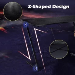 Tangkula Gaming Desk With LED 43.5-Inch Racing Style Computer Desk With Z-Shaped Metal Frame & Carbon Fiber Desktop Ergonomic -Tangkula GUEST 168a9fe4 39a0 44c7 b66c 30e8293b8fcc