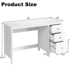 Tangkula Computer Desk Writing Table W/3 Drawers Workstation For Home Office White/Black 14 Tangkula Computer Desk Writing Table W/3 Drawers Workstation For Home Office White/Black -Tangkula GUEST 16adf932 1bdd 4d21 a89d 7fc645b4b656