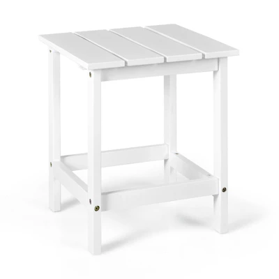 Tangkula 15" Outdoor Square Side End Table Wooden Coffee Table Suitable For Garden Patio Balcony White/Gray/Black 6 Tangkula 15" Outdoor Square Side End Table Wooden Coffee Table Suitable For Garden Patio Balcony White/Gray/Black - Image 4