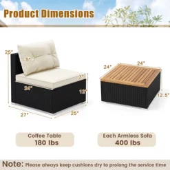 Tangkula 5 Pieces Outdoor Patio Furniture Set Sectional PE Rattan Sofa Set With Cushions And Acacia Wood Coffee Table 18 Tangkula 5 Pieces Outdoor Patio Furniture Set Sectional PE Rattan Sofa Set With Cushions And Acacia Wood Coffee Table -Tangkula GUEST 16d17ad1 08c0 4adc acb7 2d6fc8f6fe65