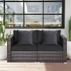 Tangkula 4PCS Rattan Corner Sofa Set Patio Outdoor Furniture Set W/ Black Cushions -Tangkula GUEST 16df95f2 b6d8 45b3 bb88 19e21a53b658 1