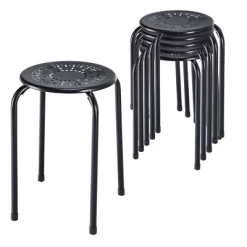 Tangkula Set Of 6 Stackable Stools Metal Chair Dining Set W/ Round Top 21 Tangkula Set Of 6 Stackable Stools Metal Chair Dining Set W/ Round Top -Tangkula GUEST 173cad08 8c6e 4f5f 947a 5a3ceeb7aedc