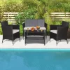 Tangkula 4PCS Outdoor Sofa Set Patio Rattan Wicker Conversation Set W/ Coffee Table -Tangkula GUEST 174afda6 1bc3 416b 8bb7 2673767582bb