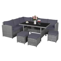 Tangkula Outdoor Wicker Coversation Set, 7 Piece, With Red/Turquoise/White/Black/Navy/Gray Cushions 27 Tangkula Outdoor Wicker Coversation Set, 7 Piece, With Red/Turquoise/White/Black/Navy/Gray Cushions -Tangkula GUEST 176eb432 d97c 49ef 841e 6b37aa2b9e30