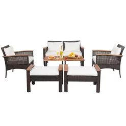 Tangkula 7PCS Patio Rattan Sofa Set Outdoor Wicker Conversation Set W/ Coffee Tables -Tangkula GUEST 18337550 c6b6 4d74 b064 c98c5b554bc1