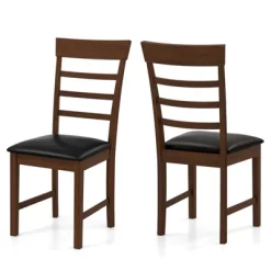 Tangkula Wooden Dining Chair Set Of 4 Pu Leather Upholstered Kitchen Chairs W/ Padded Seat 19 Tangkula Wooden Dining Chair Set Of 4 Pu Leather Upholstered Kitchen Chairs W/ Padded Seat -Tangkula GUEST 19c9de00 defd 4219 9e0e c80a47808468