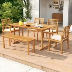 Tangkula Outdoor Wooden Dining Table For 4-6 71" Acacia Wood Table 14 Tangkula Outdoor Wooden Dining Table For 4-6 71" Acacia Wood Table -Tangkula GUEST 1b8794da a663 4bb9 9764 51688db76f58