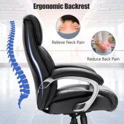 Tangkula Adjustable Executive Chair Rolling High Back Leather Office Chair Black 15 Tangkula Adjustable Executive Chair Rolling High Back Leather Office Chair Black -Tangkula GUEST 1bd2d06d dbe6 47cb a22e f4df03b211ea