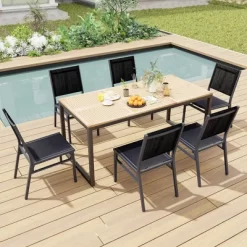 Tangkula 2PCS Outdoor Dining Chairs W/ Breathable Seat Backrest Heavy-Duty Aluminum Frame -Tangkula GUEST 1c73d897 2474 418e 8fa3 d3bdcd6cc168