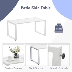 Tangkula 4PCS Patio Furniture Set Outdoor Conversation Set Metal Frame W/ Navy Cushions -Tangkula GUEST 1cb1998d 889d 4071 9f48 c52be3ef9b26