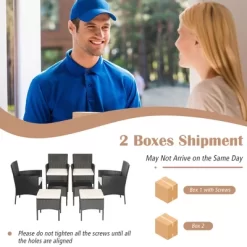 Tangkula 8PCS Outdoor Conversation Furniture Set Patio PE Rattan Sofa Set W/ Tables & Ottoman -Tangkula GUEST 1cbf7b44 2272 4ec9 a096 dd02d340f077