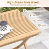 Tangkula 27.5" Patio Bistro Table Teak Wood Square Table With Slatted Tabletop Sturdy Wood Frame & Thickened Top -Tangkula GUEST 1d0b9b38 cc7e 4adb 8228 159bc1f7a628 1