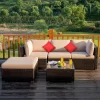 Tangkula 5PCS Rattan Sectional Sofa Set Patio Furniture Set W/ Beige Cushion Pillow 1 Tangkula 5PCS Rattan Sectional Sofa Set Patio Furniture Set W/ Beige Cushion Pillow -Tangkula GUEST 1d7da29c 3a56 43ec 8f64 fa06b56c1610