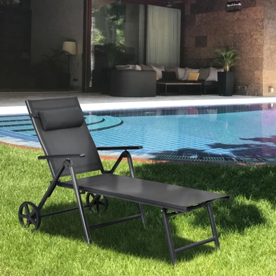 Tangkula 2 PCS Outdoor Folding Lounge Chair Patio Portable Longer W/Wheels & Adjustable Backrest 3 Tangkula 2 PCS Outdoor Folding Lounge Chair Patio Portable Longer W/Wheels & Adjustable Backrest