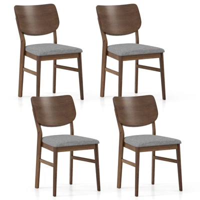 Tangkula Dining Chairs Set Of 4 W/ Rubber Wood Frame Padded Seat Curved Back Living Room 12 Tangkula Dining Chairs Set Of 4 W/ Rubber Wood Frame Padded Seat Curved Back Living Room - Image 10