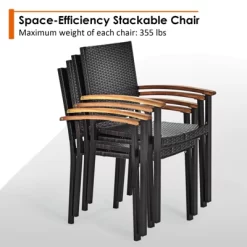 Tangkula 7 PCS Patio Rattan Dining Furniture Set Armrest Chairs Wooden Table 14 Tangkula 7 PCS Patio Rattan Dining Furniture Set Armrest Chairs Wooden Table -Tangkula GUEST 1e6f9e6e 7be8 4731 8ffa 6dbd430f1c6a