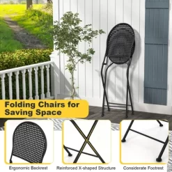 Tangkula 3 PCS Patio Bistro Set All-weather Metal Table & Chair Set For 2 Person Modern Furniture Set -Tangkula GUEST 1e931b68 cfb9 465d 9833 f823dad72827