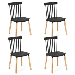 Tangkula Set Of 4 Windsor Dining Chairs Dining Chairs W/ Spindle Backs & Curved Seats -Tangkula GUEST 1f418673 4231 4d61 9f40 474bc44b293f