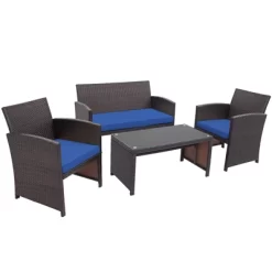 Tangkula 8PCS Outdoor Patio Furniture Sets Weather-Resistant Rattan Sofas W/ Soft Cushion Navy -Tangkula GUEST 1f753ab8 f0e6 40d3 8f61 4c9a84a9671c