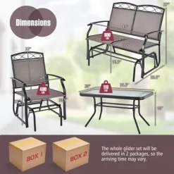 Tangkula 4PCS Outdoor Glider Chair & Table Set Patio Conversation Furniture Set -Tangkula GUEST 204053f9 cf30 40c5 9ef8 d864d1da7bd0