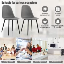 Tangkula Dining Chairs Set Of 4 Upholstered Fabric Chairs W/Metal Legs For Living Room 16 Tangkula Dining Chairs Set Of 4 Upholstered Fabric Chairs W/Metal Legs For Living Room -Tangkula GUEST 2080b731 7837 44e8 a0e2 1f0b1e201c98